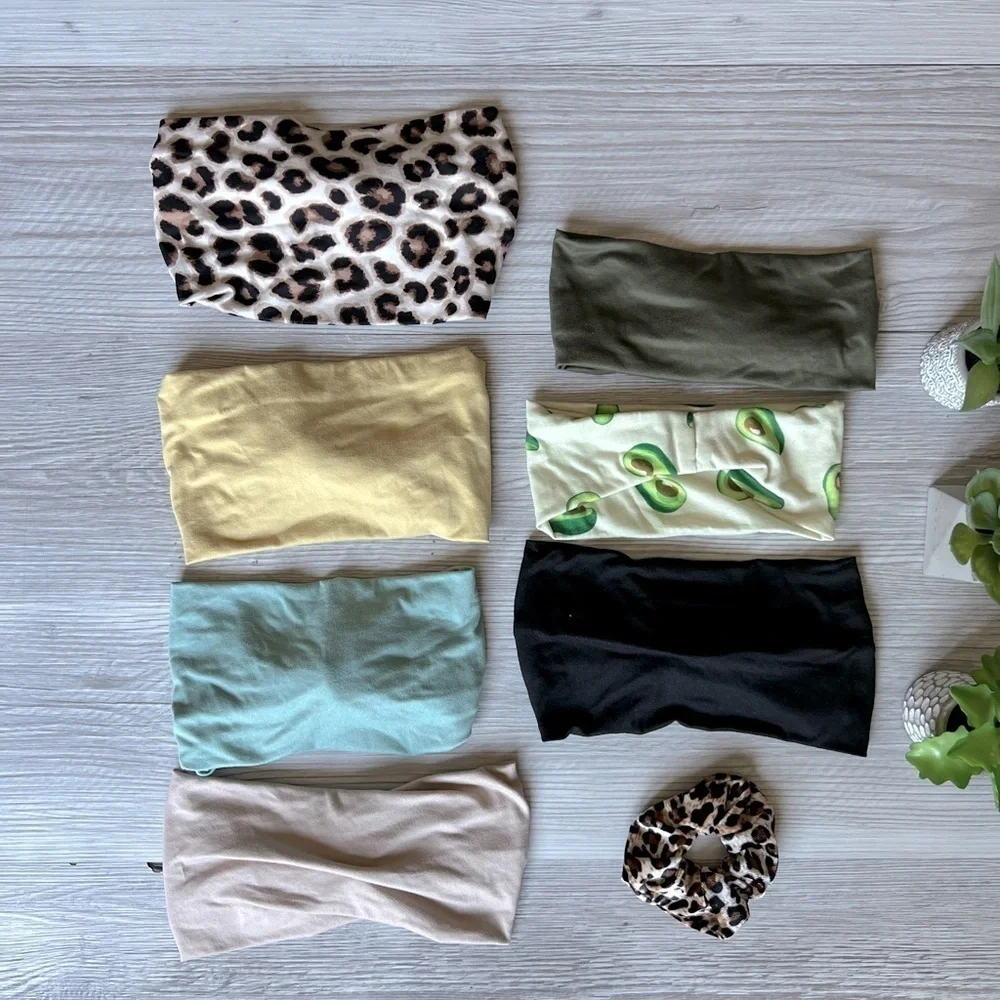 NEUTRAL headbands 8 prints colors and scrunchy EUC